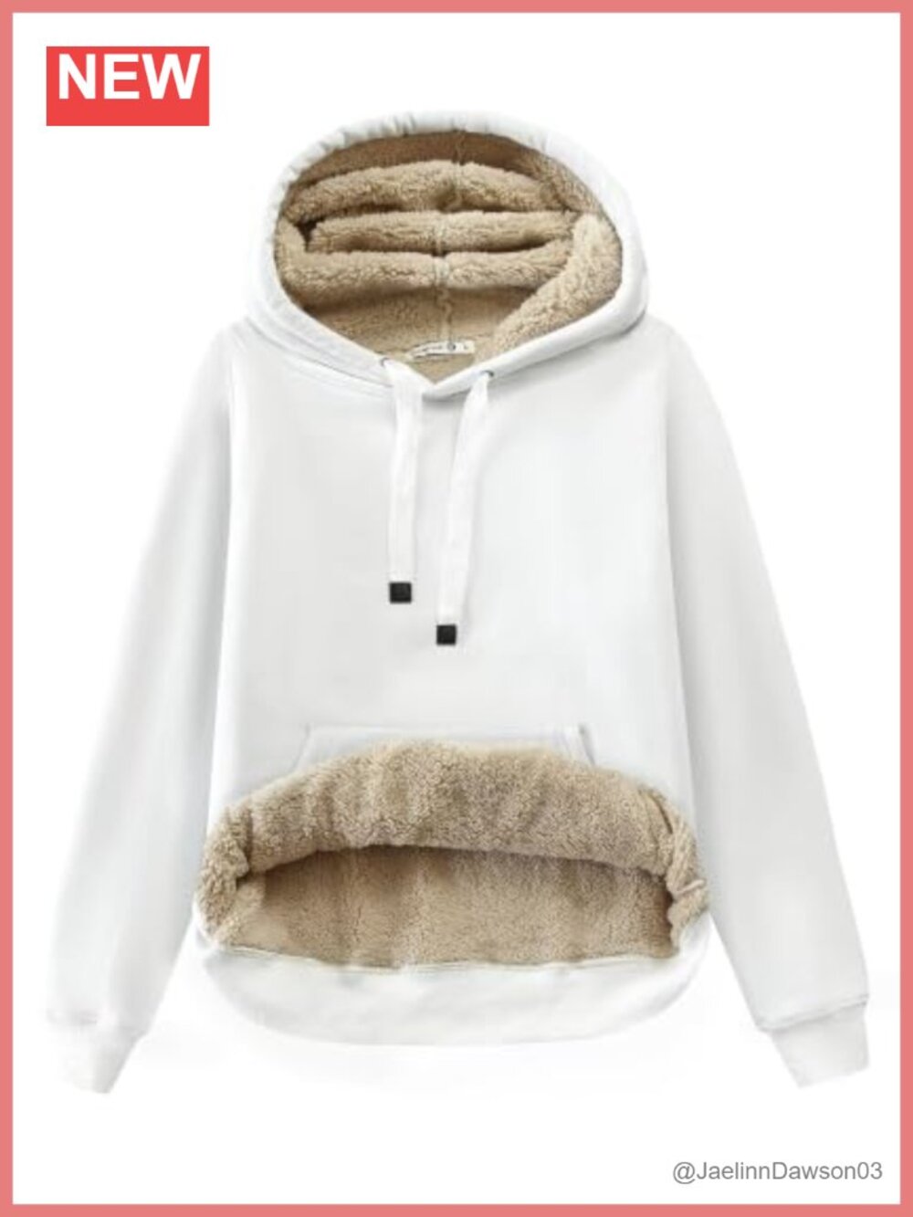 Sherpa Lined Cotton Pullover Hoodie Sweatshirt Kangaroo Pocket Winter